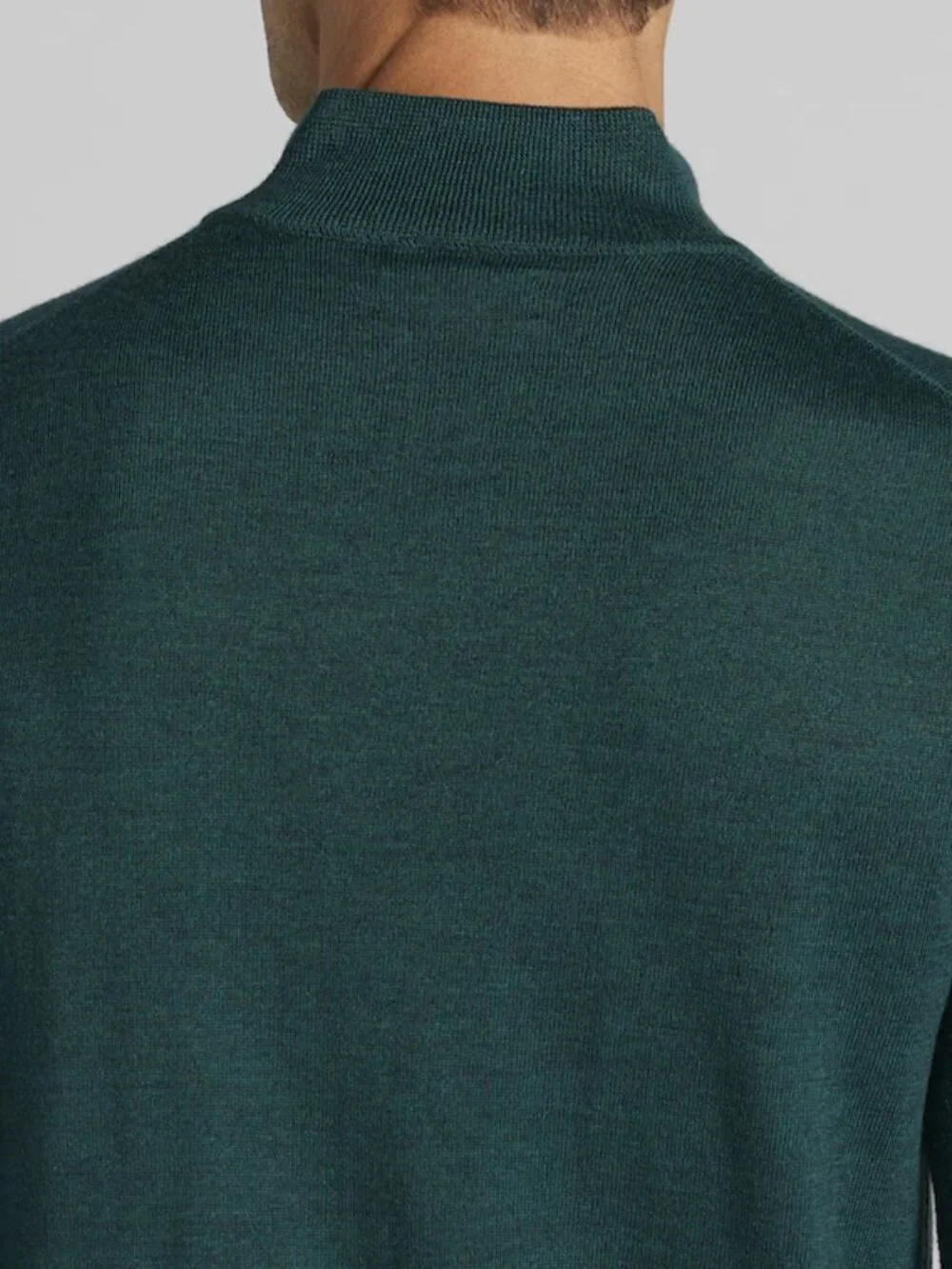 NWT Jos A Bank Traveler 100% Merino Wool 1/4 Zip Sweater Dark Green Size XL - Picture 3 of 11